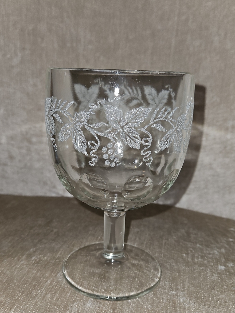 Bartlett Collins Clear Etched Wine Goblet - White Glass